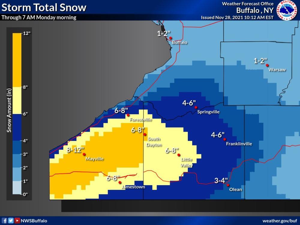 Lake Effect Snow Expected to Hit Chautauqua County Tonight Chautauqua