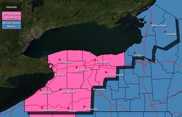 Winter Storm Watch Upgraded to Warning for All of Western New York ...