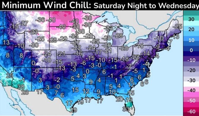 Arctic Blast Will Produce Bitterly Cold Wind Chills Across Western New ...