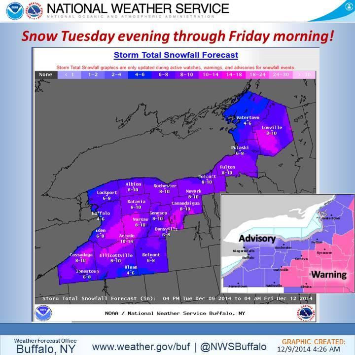 Winter Weather Advisory issued for the area Chautauqua Today