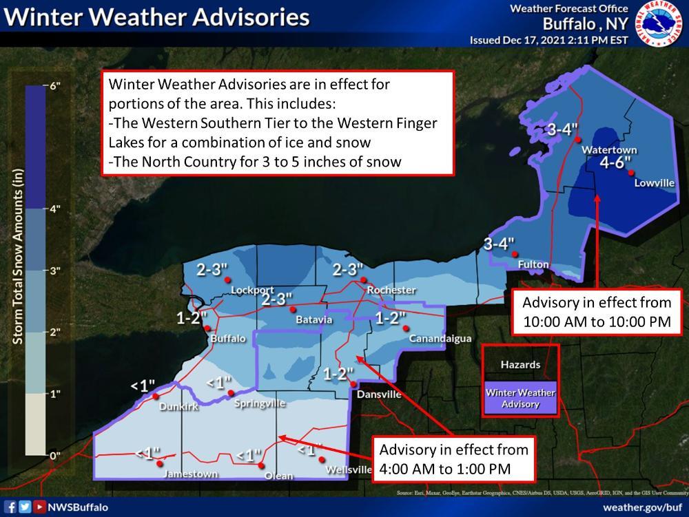 Winter Weather Advisory from 4 am to 1 pm Saturday | Chautauqua Today