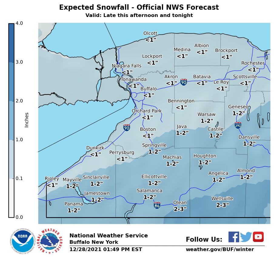 Winter Weather Advisory issued for Chautauqua and Cattaraugus counties