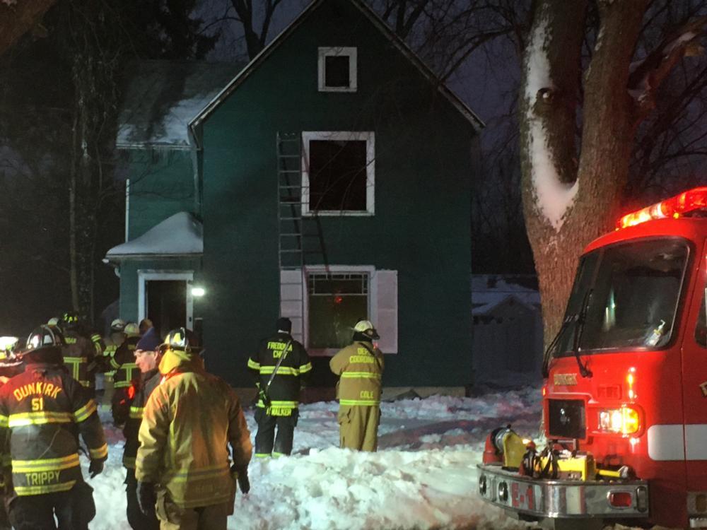 Dunkirk Firefighters Battle House Fire on East Green Street