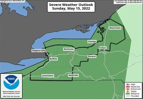 Marginal Risk for Severe Weather Across WNY Sunday | Chautauqua Today