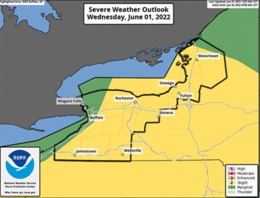 Much of WNY under slight risk for severe weather | Chautauqua Today