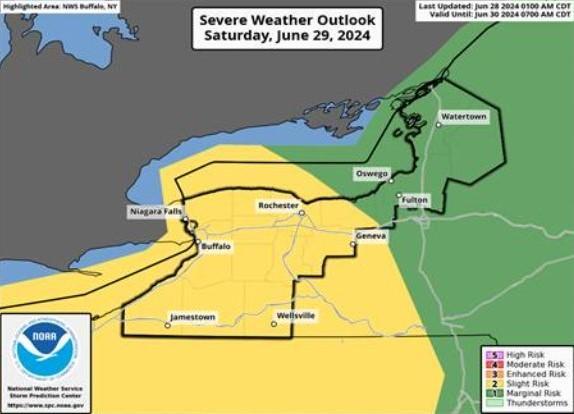 Slight Severe Weather Risk for WNY on Saturday | Chautauqua Today