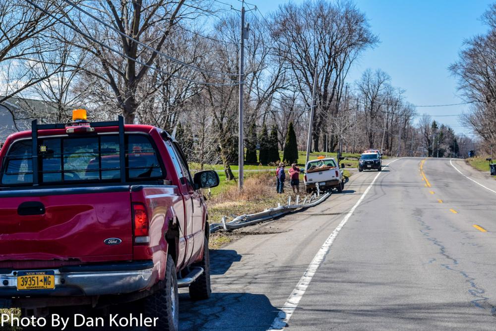 Pickup Truck Driver Crashes into Guardrail in Fredonia Chautauqua Today
