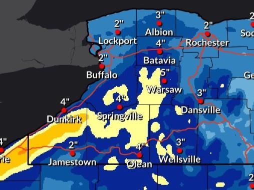 Winter Storm Warning for Chautauqua County from 7:00 PM Sunday to 6:00 ...